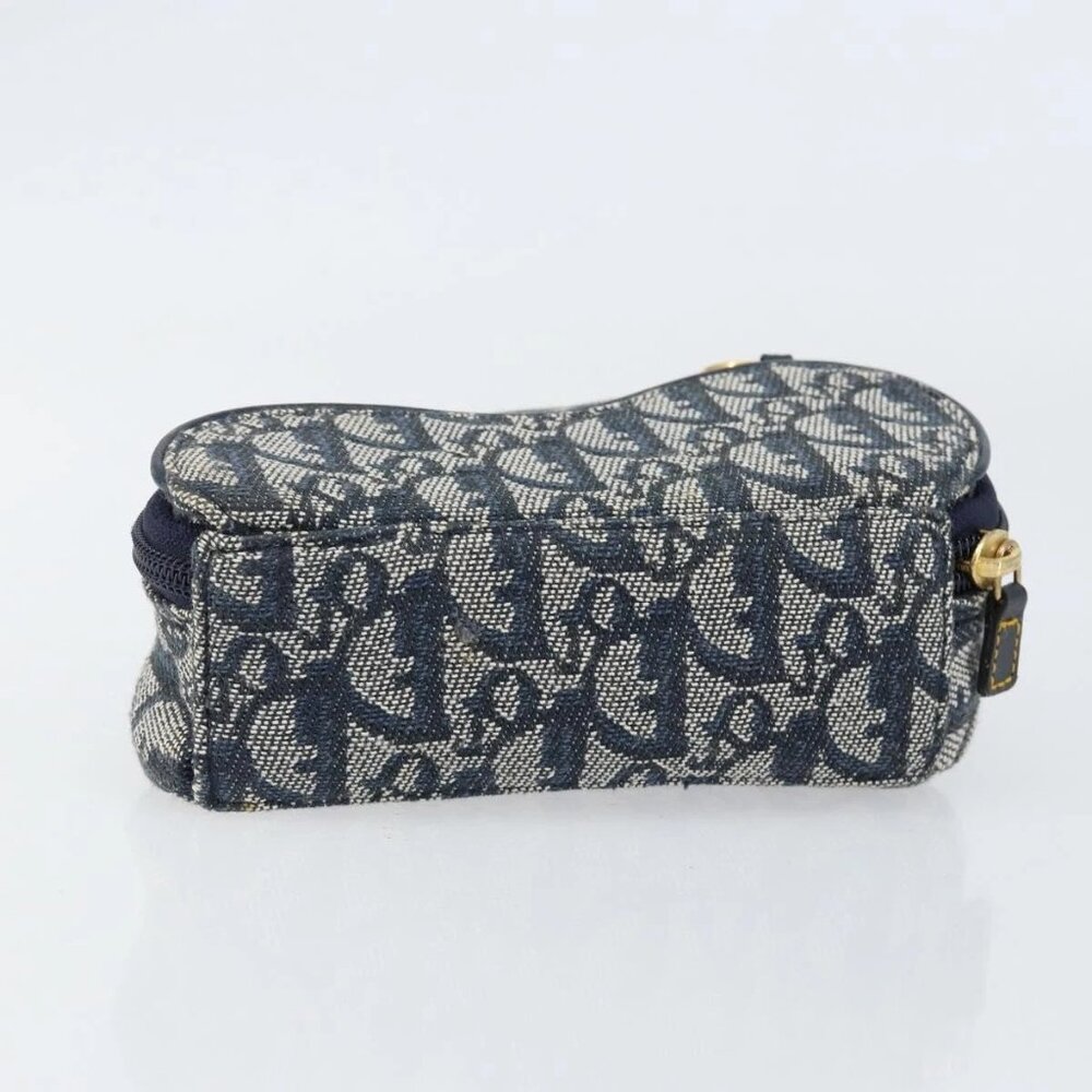 Authentic Christian Dior Trotter Canvas Saddle Pouch Navy Gold bst432-112825 - Picture 6 of 16